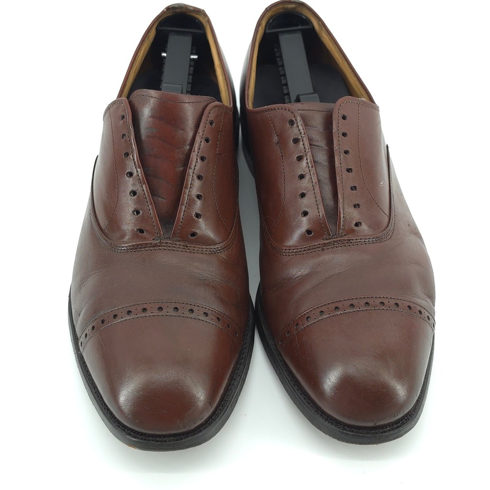 Allen Edmonds Mens Fifth Avenue Leather Brown 9 EEE Cap Toe Oxford Shoes - Picture 2 of 9